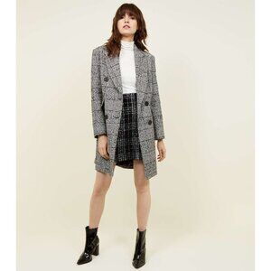 ASOS New Look Double Breasted Trench Jacket Coat Checkered Checker Plaid